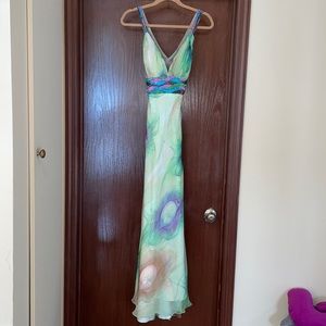 Blush prom by alexia long cut out back prom dress